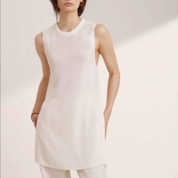 Wilfred Tops - Aritzia Wilfred Palmier Sweater Tank White Slits